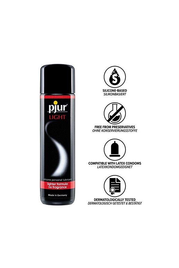 pjur LIGHT - Gel lubrifiant et de massage à base de silicone - Formule légère pour une lubrification extra longue durée 250m