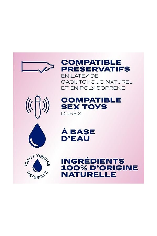 Durex - Gel Lubrifiant 100% dorigine Naturel – Extra Sensitive à lAloe Vera - 100ml 300 ml 