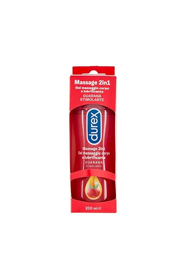Durex Massage 2&nbsp;in 1&nbsp;guaraná Gel lubrifiant, 200&nbsp;ml