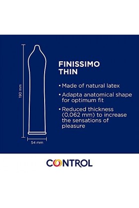 Control Préservatifs Finissimo Senso. Boîte Pack économise 24 préservatifs plus fins, plus de sensibilité, lubrifiés, sexe sû