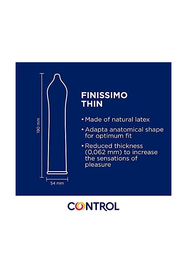 Control Préservatifs Finissimo Senso. Boîte Pack économise 24 préservatifs plus fins, plus de sensibilité, lubrifiés, sexe sû