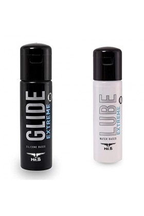 Mister B GLIDE Extreme - Lubrifiant Désensibilisant à base de Silicone, 100 ml & LUBE Extreme - Lubrifiant Désensibilisant à 