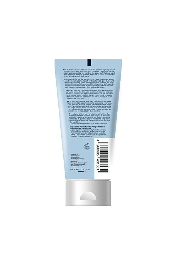 Lubrifiant MISTER SIZE Bio 100 ml , Lubrifiant à base deau, Lubrification extra longue durée