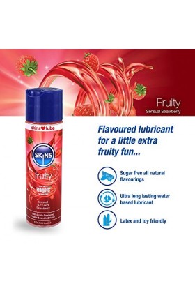 B0853VCD8G Lubrifiant à base deau aromatisé à la fraise pour la santé sexuelle compatible avec les préservatifs avec techn