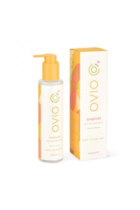 OVIO Tropical Lube - Lubrification personnelle aromatisée à base deau - avec fruit de la passion, mangue et goyave - Sans ca