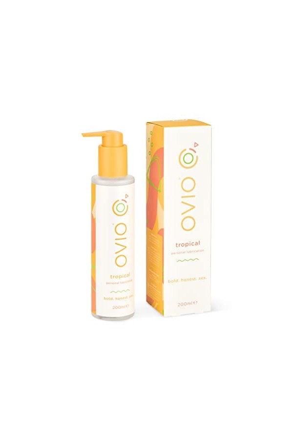 OVIO Tropical Lube - Lubrification personnelle aromatisée à base deau - avec fruit de la passion, mangue et goyave - Sans ca