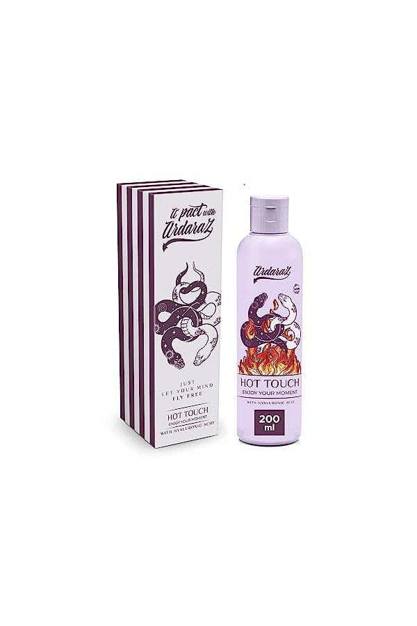 ARDARAZ Gel lubrifiant à base deau à effet froid et chaud, enrichi en Acide Hyaluronique. Hot Touch 200 ml
