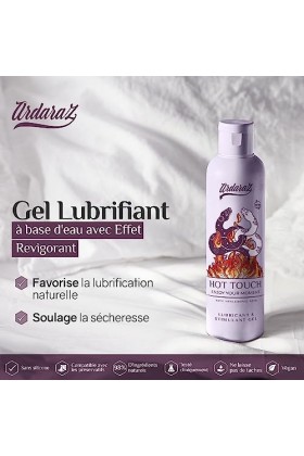ARDARAZ Gel lubrifiant à base deau à effet froid et chaud, enrichi en Acide Hyaluronique. Hot Touch 200 ml