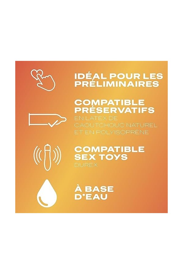 Durex - Gel De Massage Lubrifiant Sensuel À Base DEau - 2 en 1 - Aux Extraits dYlang Ylang - Lot de 2 x200 ml