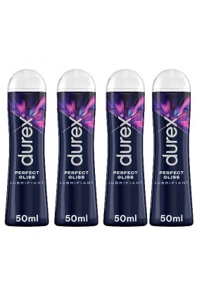 Durex – Lubrifiants Sexuels Intime Perfect Gliss - Silicone - Lot de 4 x 50 ml