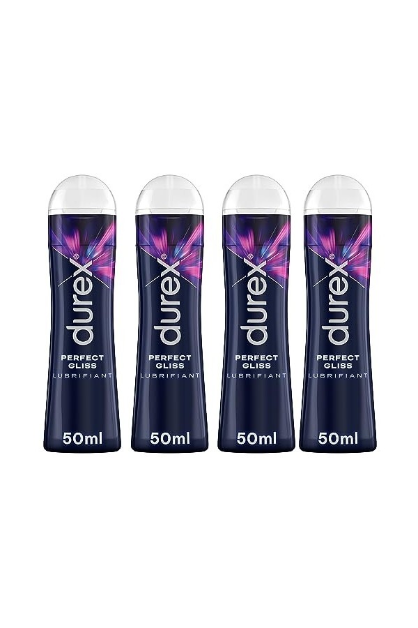Durex – Lubrifiants Sexuels Intime Perfect Gliss - Silicone - Lot de 4 x 50 ml