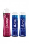 Durex - 3 Gels Lubrifiants Sexuels - 1 x Gel Comestible Crazy Cherry 100ml - 2 x Gels Intimes Sensitive 50ml