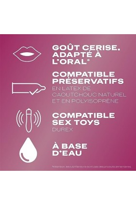 Durex - 3 Gels Lubrifiants Sexuels - 1 x Gel Comestible Crazy Cherry 100ml - 2 x Gels Intimes Sensitive 50ml
