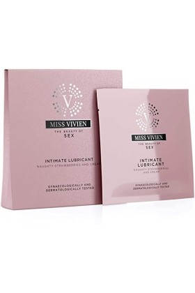 Miss Vivien Lubrifiant Intime en Monodose | Lubrifiant Sensuel Intime | Gel pour Plaisir à Base d’Eau | Arôme de Fraise et Cr