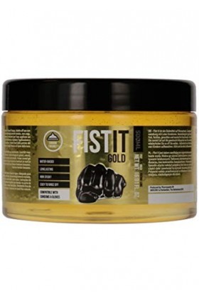 SHOTS PHA100 FIST IT Gold Lubrifiant à Base dEau - 500ml - Testé Dermatologiquement - Incolore, inodore et Sans Saveur