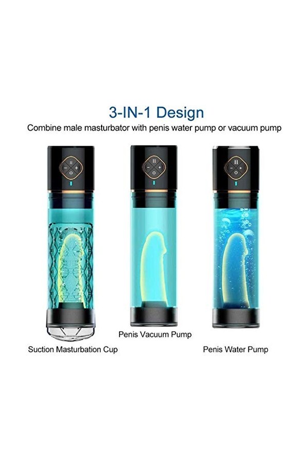 Pompe à PéNis à Eau Pénis Extenseur Agrandisseur dexercice de Pompe à Vide de pénis électrique mâle agrandisseur de Croissan