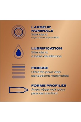 Durex NUDE - 10 Préservatifs pour Homme - Ultra Fins - Sensation Peau Contre Peau