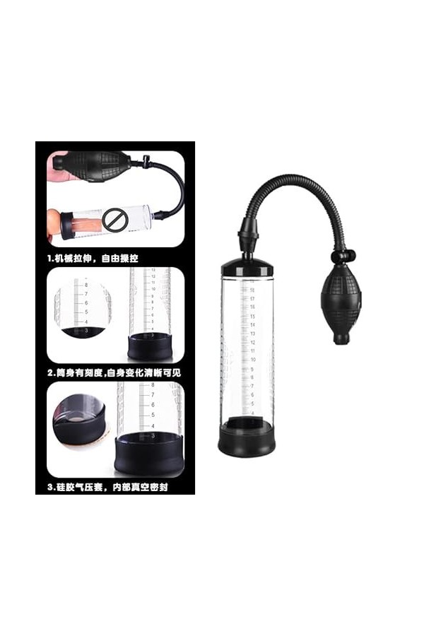 Adulte Sextoys,Adulte Jouissance Pompe Agrandisseur de Pénis Développeur Erection Aide Pressurized Vide avec Le Pistolgrip Co