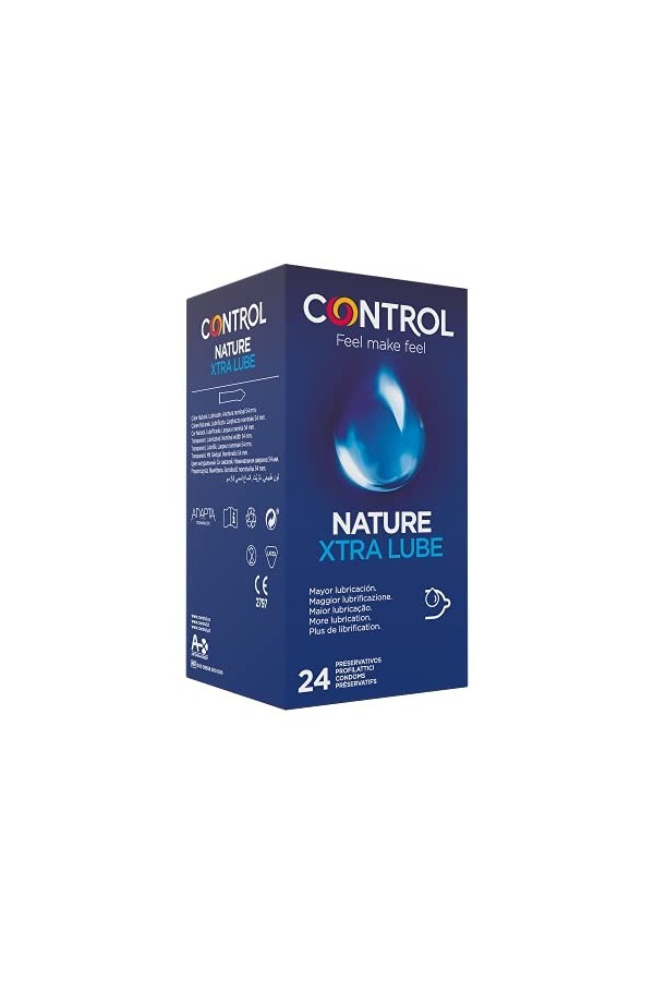 CONTROL Xtra Lube Lot de 24 préservatifs extra humidifiés