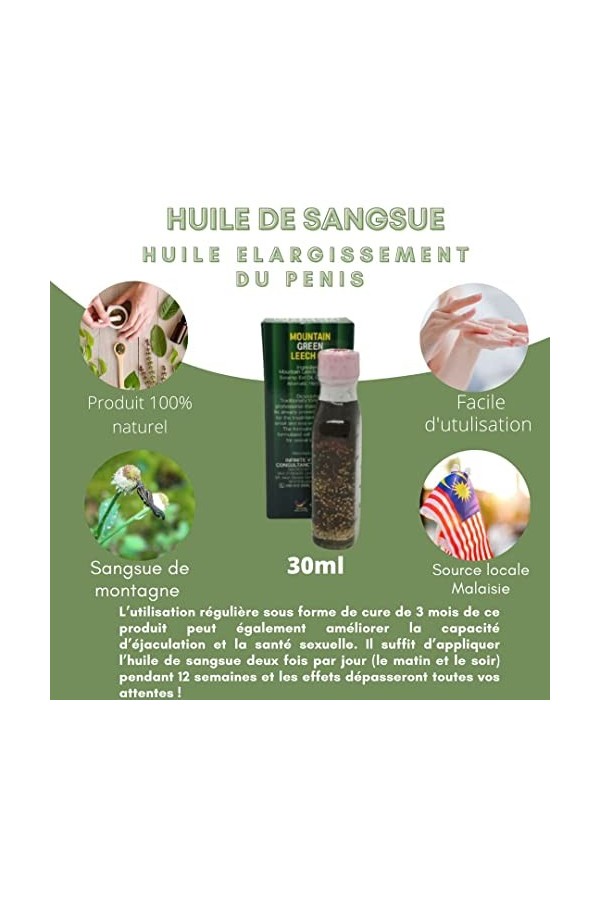 Huile de sangsue 100% naturel malaisie retardant pour homme - désensibilisant pour améliorer et prolonger la durée - Évitez l