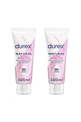 Durex - Gel Lubrifiant 100% dorigine Naturel – Extra Sensitive à lAloe Vera - 100ml 200 ml 