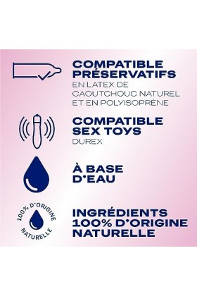 Durex - Gel Lubrifiant 100% dorigine Naturel – Extra Sensitive à lAloe Vera - 100ml 200 ml 