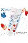 JOYDIVISION AQUAglide Lubrifiant Fraise 100 ml I Lubrifiant à base deau I Lubrifiant premium avec goût & parfum I Lubrifiant