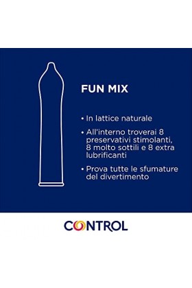 Control Fun Mix préservatifs fins, stimulants et extralubrifiés - 24 préservatifs