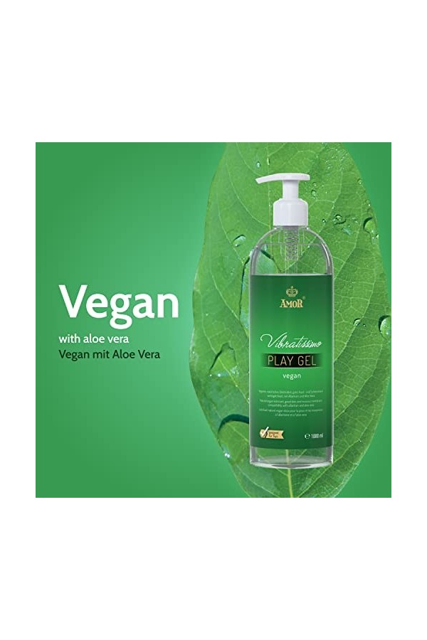 Vibratissimo Play Gel vegan 1000 ml I Lubrifiant sans composants dorigine animale I Gels lubrifiants à base deau I Lubrican