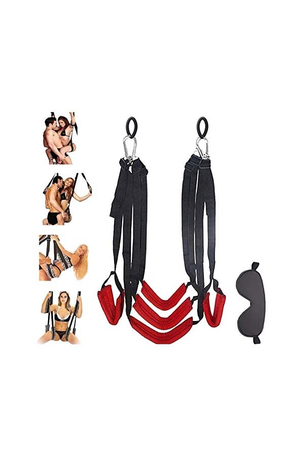 WJE Balançoire de sexe Kit de balançoire intérieure SM de sexe de couple doux et confortable 360 Spining Hanging Room Massage
