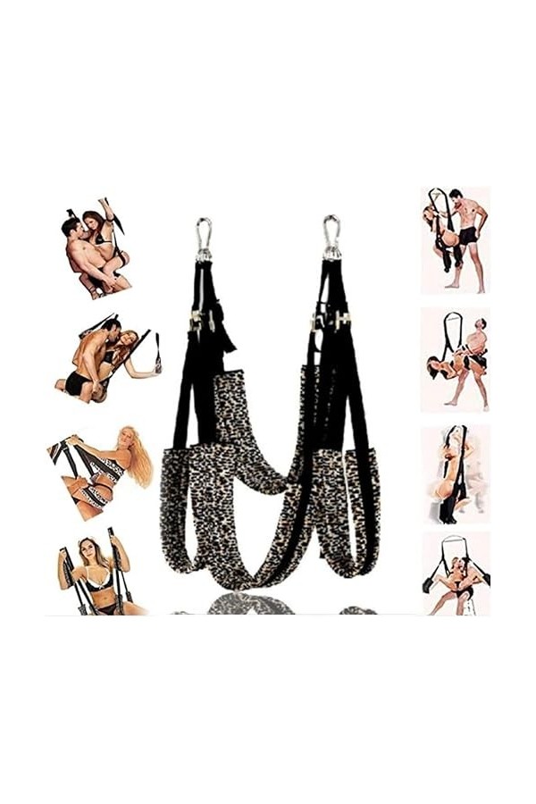 Porte battante avec siège-Une écharpe damour Sexy pour Couples Adultes, avec bandoulière réglable imprimé léopard 