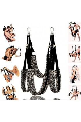 Porte battante avec siège-Une écharpe damour Sexy pour Couples Adultes, avec bandoulière réglable imprimé léopard 