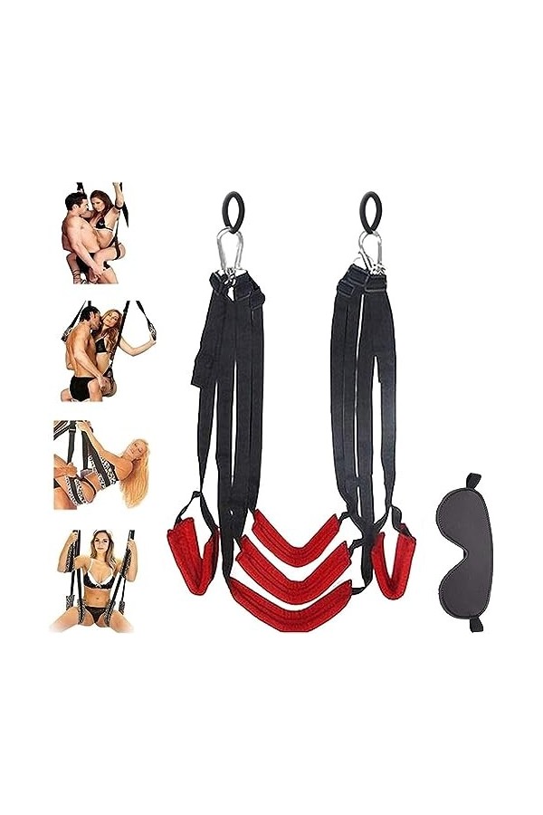 Couple Sex Swing, 360 Spinning Réglable Sex Swing Couple Yoga Home Plaisir Extrême Intérieur Bretelles Réglables Swing S & M 