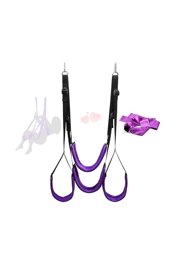 DSJ Balançoire DIntérieur Pour Couples, Yoga Swing Šêx Swīvel Swíng Love Swing Avec Double Coussin de Sécurité Et Jeu de Bou