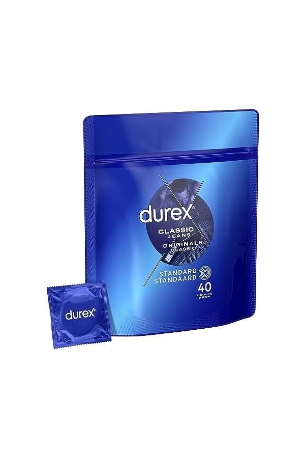 Durex Classic Jeans - 40 Préservatifs - Confort et Confiance