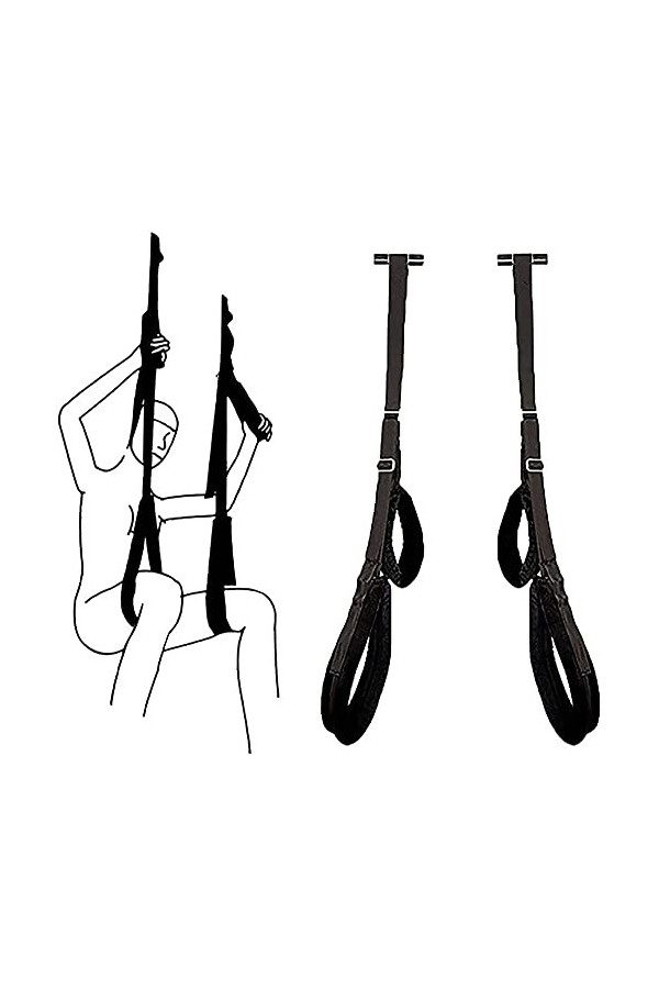 Jeu damusement De Chambre DOscillation De Porte Noire De Retenue De Jambe Fendue en Nylon pour des Couples