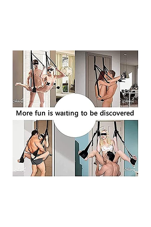 Jeu damusement De Chambre DOscillation De Porte Noire De Retenue De Jambe Fendue en Nylon pour des Couples