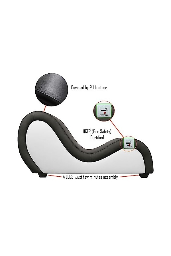 Oreillers compensés pour adultes 5 incurvés Noir/crème et Blanc