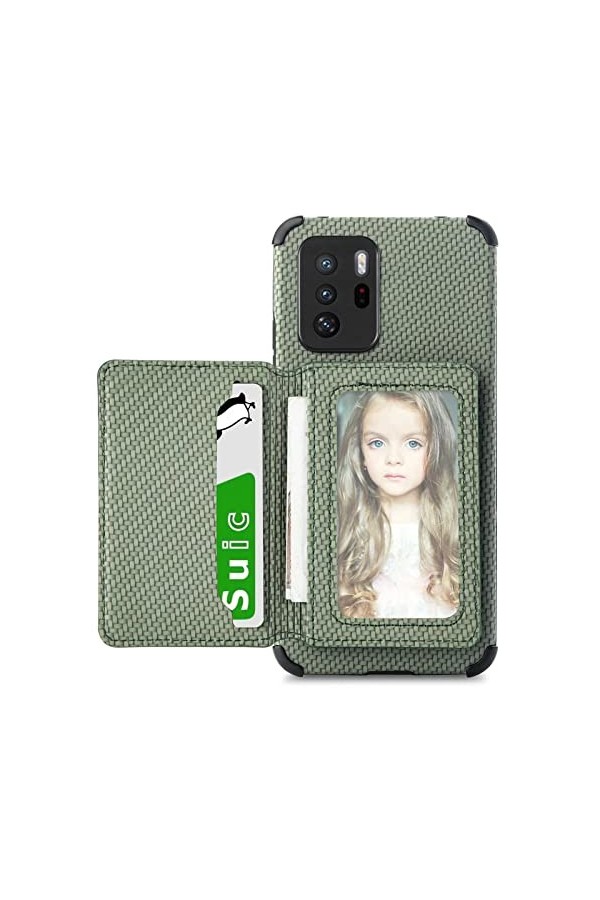 Miagon Étui Portefeuille pour Xiaomi Redmi Note 9,Fibre Motif Blocage RFID Coque Etui en PU Cuir Porte Cartes avec Fonction S