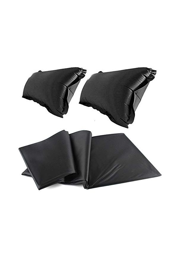 Drap imperméable en PVC avec des meubles de jeu doreillers gonflables fixés en noir Tailles: 220 * 200cm