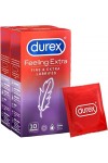 Durex - Lot de 2 boîtes de Préservatifs Feeling Extra - Fins & Extra Lubrifiés - 2x10 pièces