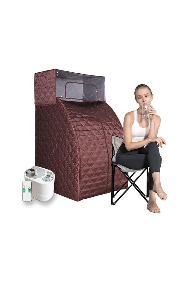 Couverture de sauna portable Tente de sauna portative pliante, mini salle de sauna à vapeur humide, corps complet for la thér
