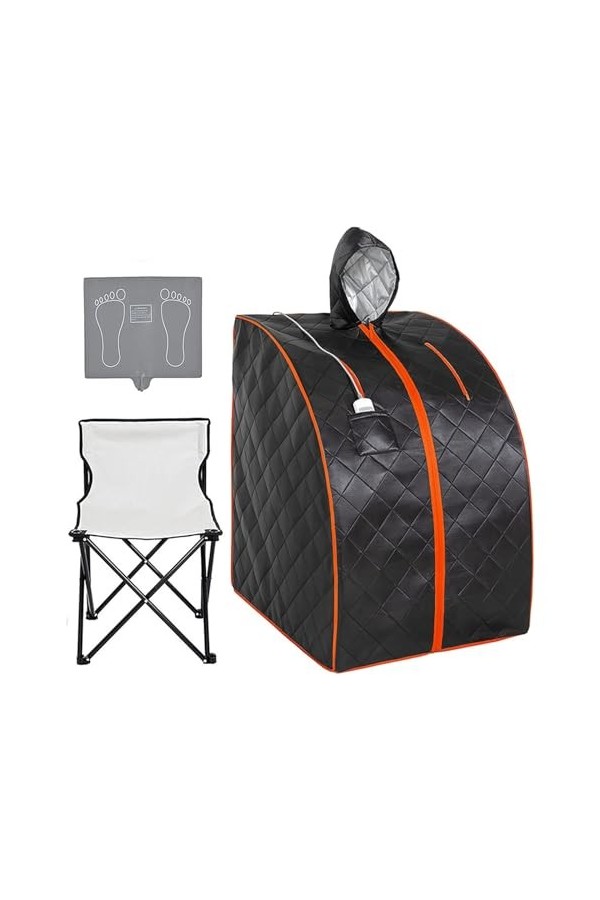 Couverture de sauna portable Sauna infrarouge personnel for la maison, tente de spa portative avec chapeau, chaise améliorée,