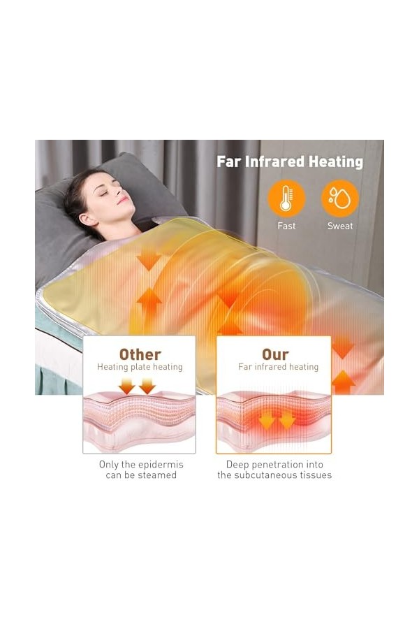 Couverture de sauna portable Couverture de Sauna infrarouge amincissante for la thérapie détox de perte de poids, couverture