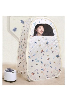 Couverture de sauna portable Tente de sauna pliante portative for salle de sauna à vapeur, générateur 2,6 L, accessoire de ba