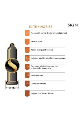 SKYN Elite King Size: Boite de 144 préservatifs Grande Taille pour Homme/Préservatifs Fins et Lisses, Forme Droite, Lubrifiés