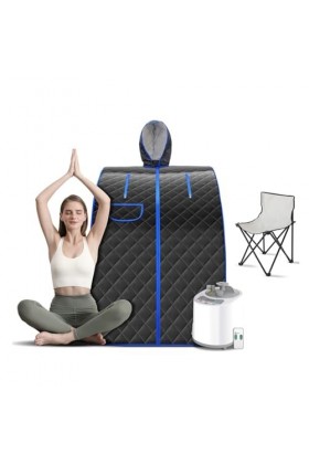 PROHEL Couverture de Sauna Portable Tente à Vapeur Sauna Portable avec Chaise Pliable Incluse, Bain Spa à Domicile 1000W 2L f