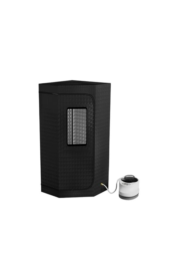 Couverture de sauna portable Sauna à vapeur for tout le corps, boîte portative de chauffa 2000W 4,2l, Support de tuyau en aci