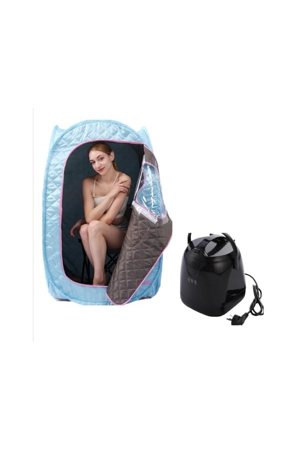 Couverture de sauna portable Tente de SPA de Sauna à vapeur portative pleine grandeur, Mini salle de bain 1000W 2.0L cabine d