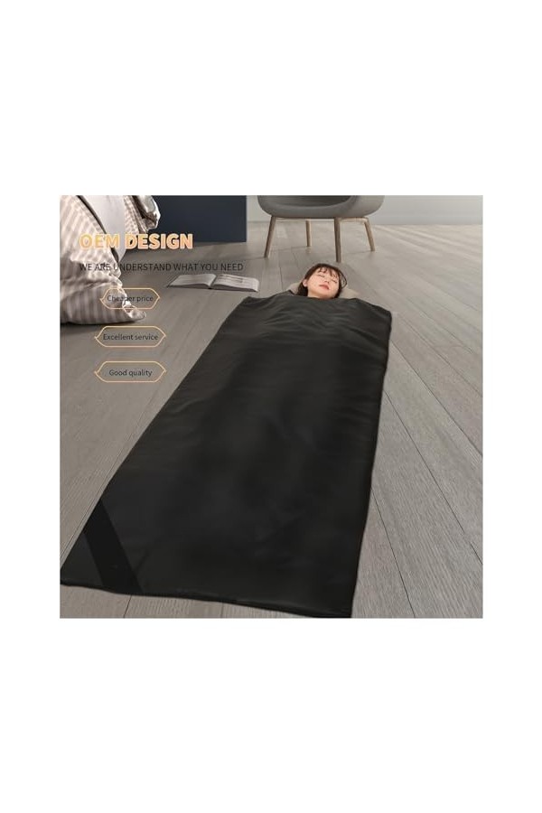 Couverture de sauna portable Couverture de sauna à infrarouge lointain, couverture de sauna pondérée en sapin à 2 zones for l